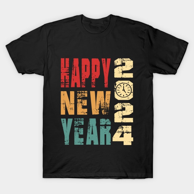 Happy New Year 2024 T-Shirt by Iconra